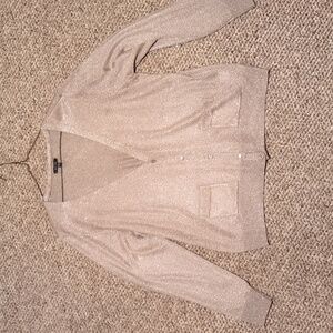 Apt. 9 Women's Shimmering Beige Gold Cardigan PXL Petite XL